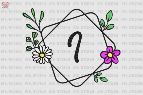 Flower Daisy Font I: Sweet Embroidery for Gifts