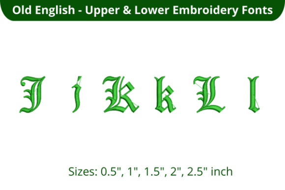 Old English Font JKL: Elegant Embroidery for Gifts