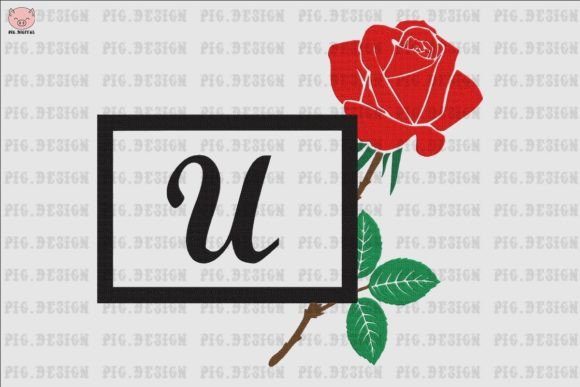 Rose Font U: Elegant Embroidery for Gifts